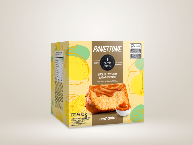 Panettone Carole Crema 500g – recheio de doce de leite com limão,  Panettone Carole Crema 500g – recheio de doce de leite com limão